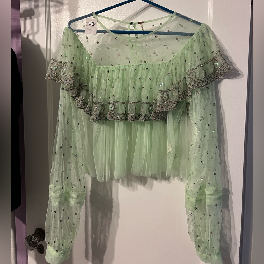 Free people mesh top